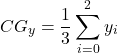 \[CG_y = \frac{1}{3} \sum_{i=0}^{2}{y_i}\]