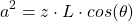 \[a^2=z \cdot L \cdot cos(\theta)\]