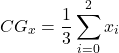 \[CG_x = \frac{1}{3} \sum_{i=0}^{2}{x_i}\]
