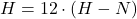 \[H = 12 \cdot (H-N)\]