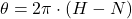 \theta = 2 \pi \cdot (H-N)