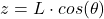 \[z=L \cdot cos(\theta)\]