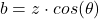 \[b = z \cdot cos(\theta)\]
