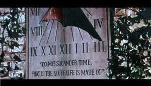 Sundial captioned "Do not squander time"